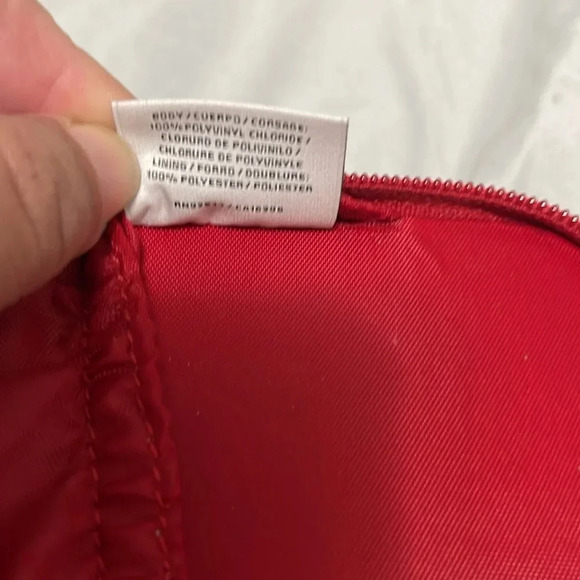 Vintage Liz Claiborne Signature Red Faux Croc Print Jewelry Travel Bag - Picture 6 of 10